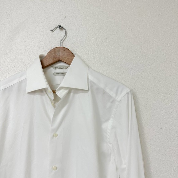 Suitsupply Shirts Mens Suitsupply Egyptian Cotton Spread Collar White Dress Shirt 55 Medium
